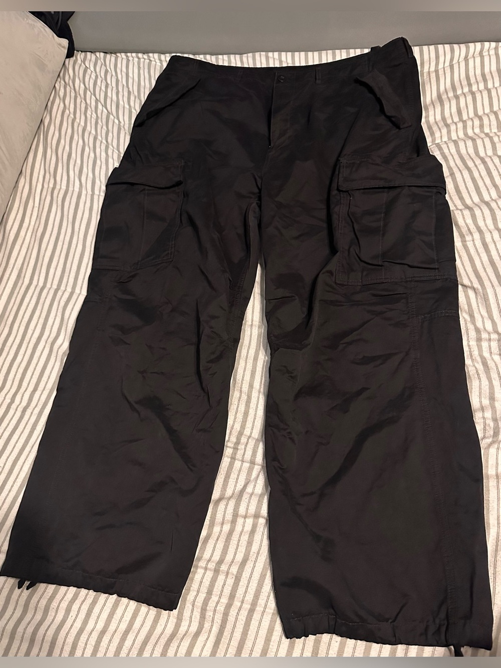 Black Cargo Pants Wide Leg